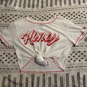 Forever 21 “Honey” cropped Tee, size S